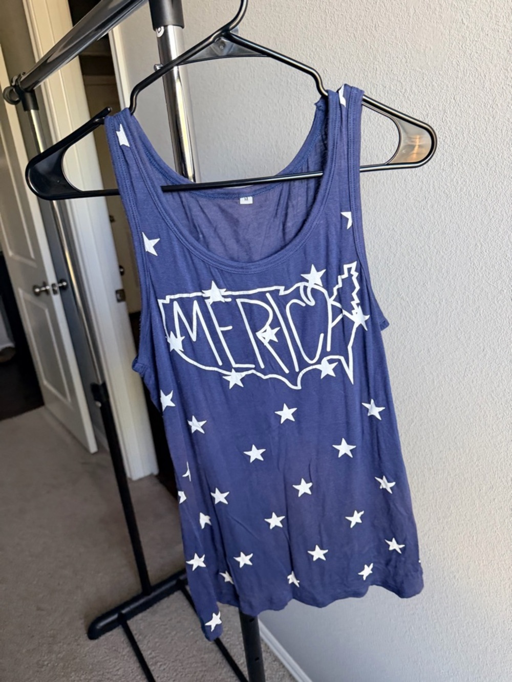 Women's Navy Star Tank Top - 'Merica Graphic
